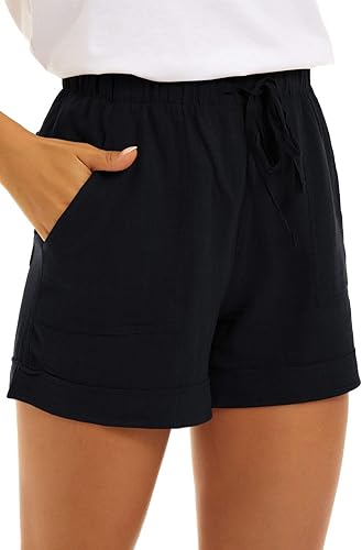 Leisure Suit Rugby Athletic Work Shorts for Women Strive Pocketed Shorts with Leisure Style Breathable Summer Fashion Shorts Womens Vacation Outfits Black XL