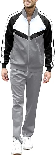 Men’s Tracksuits Set 2 Piece Athletic Full Zip Track Suits Workout Jogging Sweatsuit Sets for Men