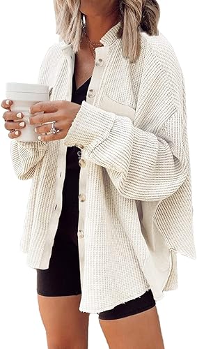 Womens Corduroy Button Down Shirts Color Block Long Sleeve Blouses Tops Jackets