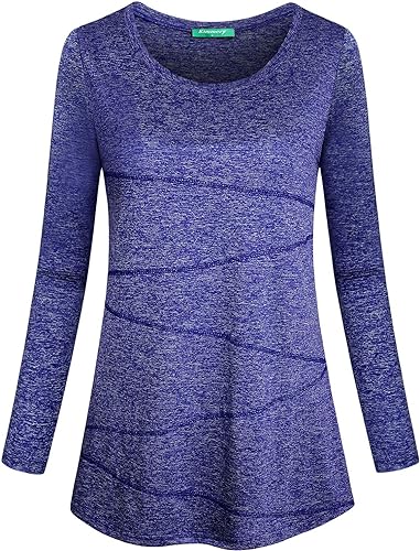 Workout Tops for Women Long Sleeve Shirts for Women Quick Dry Line Decor Yoga Tops Sizes S-3XL